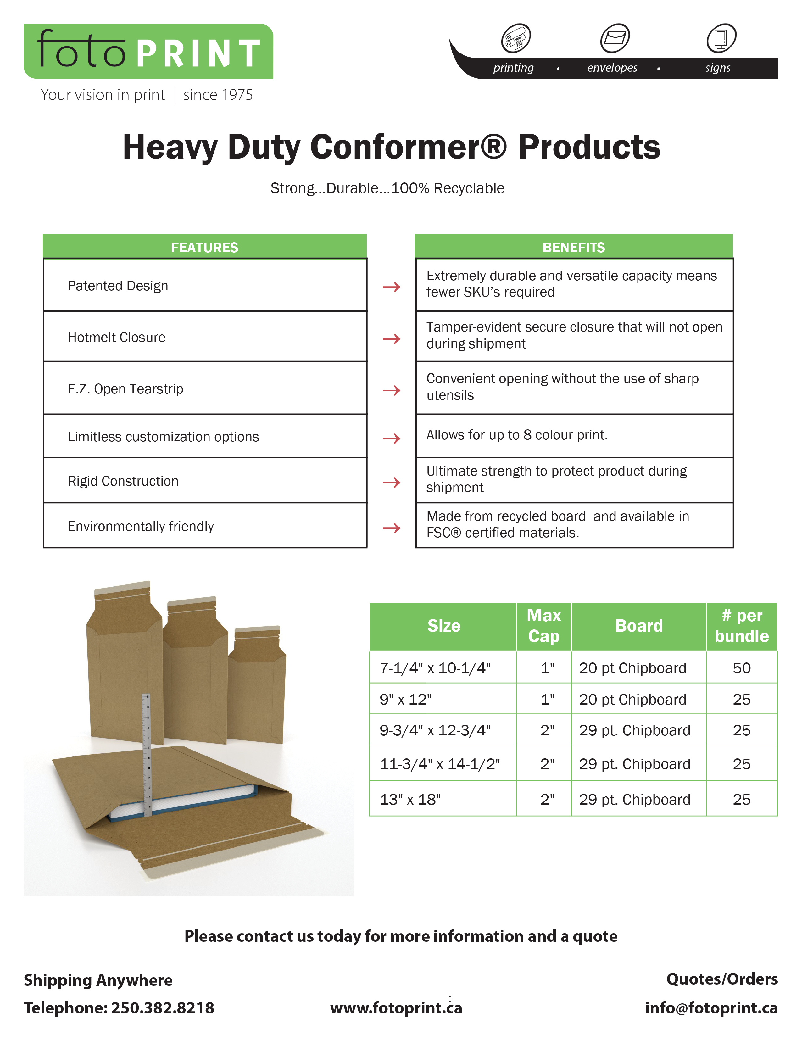 Boxes - Packaging Sell Sheet no2_Conformer- 062021